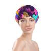 Retro 80s 90s Shower Caps Reusable Bath Cap Double Layers Waterproof Shower Cap for Women Long Hair view 3