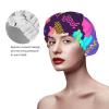 Retro 80s 90s Shower Caps Reusable Bath Cap Double Layers Waterproof Shower Cap for Women Long Hair view 4