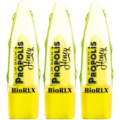 BioRLX Propolis and Honey Lip Balm - Natural Color-Free Moisturizing Lip Care for Soft and Hydrated Lips (There Lip Balm) (Propolis & Honey, 0.12 Ounce (Pack of 3))