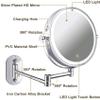 Makeup Mirror 5X LED Wall Mounted Makeup Mirror with Dimmable Lights Stainless Steel Magnifying Wall Bathroom Mirror Touch Screen, USB Rechargeable view 3