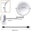 Makeup Mirror 5X LED Wall Mounted Makeup Mirror with Dimmable Lights Stainless Steel Magnifying Wall Bathroom Mirror Touch Screen, USB Rechargeable view 4
