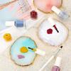 XJKLBYQ Makeup Mixing Palette,Colorful Resin Painting Gel Palette Nail Art Polish Agate Mix Stirring Plate DIY White view 4