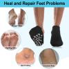 8 Pairs Large Men's Moisturizing Gel Socks Reusable Soft Gel Spa Lotion Socks for Repairing and Softening Dry Cracked Feet Skins,Dry Cracked Heels, Calluses Us Men 10-15 view 4