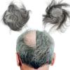 Voloria Bald Spot Hair Patch Toupee for Men 3.15x3.15inches Full PU Skin Base Cover-up Hair Patches Pieces Human Hair Topper Reaplcement Systems Hairpiece (1B Black Mixed 60% Grey Color) view 1