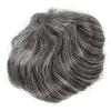 Voloria Bald Spot Hair Patch Toupee for Men 3.15x3.15inches Full PU Skin Base Cover-up Hair Patches Pieces Human Hair Topper Reaplcement Systems Hairpiece (1B Black Mixed 60% Grey Color) view 2