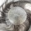Voloria Bald Spot Hair Patch Toupee for Men 3.15x3.15inches Full PU Skin Base Cover-up Hair Patches Pieces Human Hair Topper Reaplcement Systems Hairpiece (1B Black Mixed 60% Grey Color) view 4