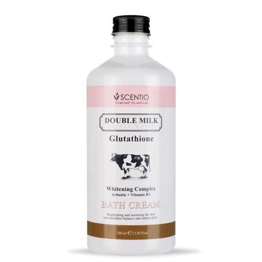 SCENTIO DOUBLE MILK TRIPLE BATH CREAM (350 ML), 12.34 Ounce (Pack of 1)