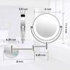 Makeup Mirror 8" Wall Mounted Makeup Mirror with Lights LED 5X Wall Makeup Vanity Mirror Double Sided, Touch Button and Adjustable Light, Shaving Makeup in Bedroom or Bathroom USB RechargeBlack ( Colo view 4