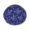 Juiimr Christmas Snowflake Pattern Shower Caps Reusable Bath Cap Double Layers Waterproof Shower Cap for Women Long Hair view 1