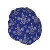 Juiimr Christmas Snowflake Pattern Shower Caps Reusable Bath Cap Double Layers Waterproof Shower Cap for Women Long Hair view 2