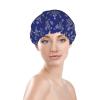 Juiimr Christmas Snowflake Pattern Shower Caps Reusable Bath Cap Double Layers Waterproof Shower Cap for Women Long Hair view 3