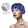 Juiimr Christmas Snowflake Pattern Shower Caps Reusable Bath Cap Double Layers Waterproof Shower Cap for Women Long Hair view 4