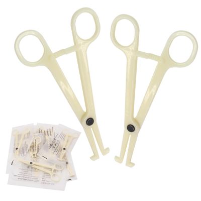 WZPB Piercing Clamps - 25pcs Disposable Piercing Clamps Body Piercing Forceps Professional Septum Forceps Clamps, Plastic Piercing Clamps Set for Ear Nose Lip Belly Piercing Supplies