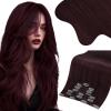 Moresoo Dark Red Clip in Hair Extensions Remy Human Hair 22 inch Red Hair Extensions Clip ins Burgundy Long And Straight 150g/7pcs 22in view 1