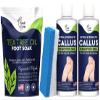 Tea Tree Oil Foot Soak with Epsom Salt Callus Remover for Feet with Extra Strength Gel & Foot Pumice Stone Set - Easy Way to Remove Hard Calluses & Dead Skin Build-Up - Professional at-Home Foot Care view 1