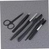 MAGICLULU 6pcs Travel Essential Eyebrow Razor Set Comb Brush Scissors Shaper for Grooming Beauty Kit view 2