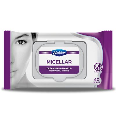 Bodyform Hydrating Micellar Cleansing & Makeup Removing Wipes (40 Counts Pack Of 1) - Gentle Facial Cleansing with Micelle Technology