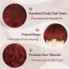 BARSDAR Long Wavy Copper Red Wig With Bangs - Long Curly Wavy Red Wig With Bangs for Women - 26 Inch Thick Soft Synthetic Natural Looking Daily Cosplay Party Halloween Face-Framing Copper Auburn Wigs view 3