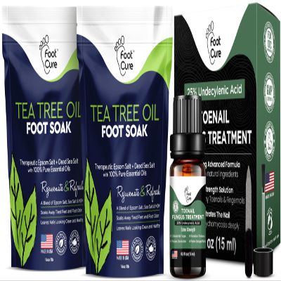 Tea Tree Oil Foot Soak with Epsom Salt - Best Toenail Fungus Treatment, Athletes Foot & Softens Calluses & Toenail Repair Solution