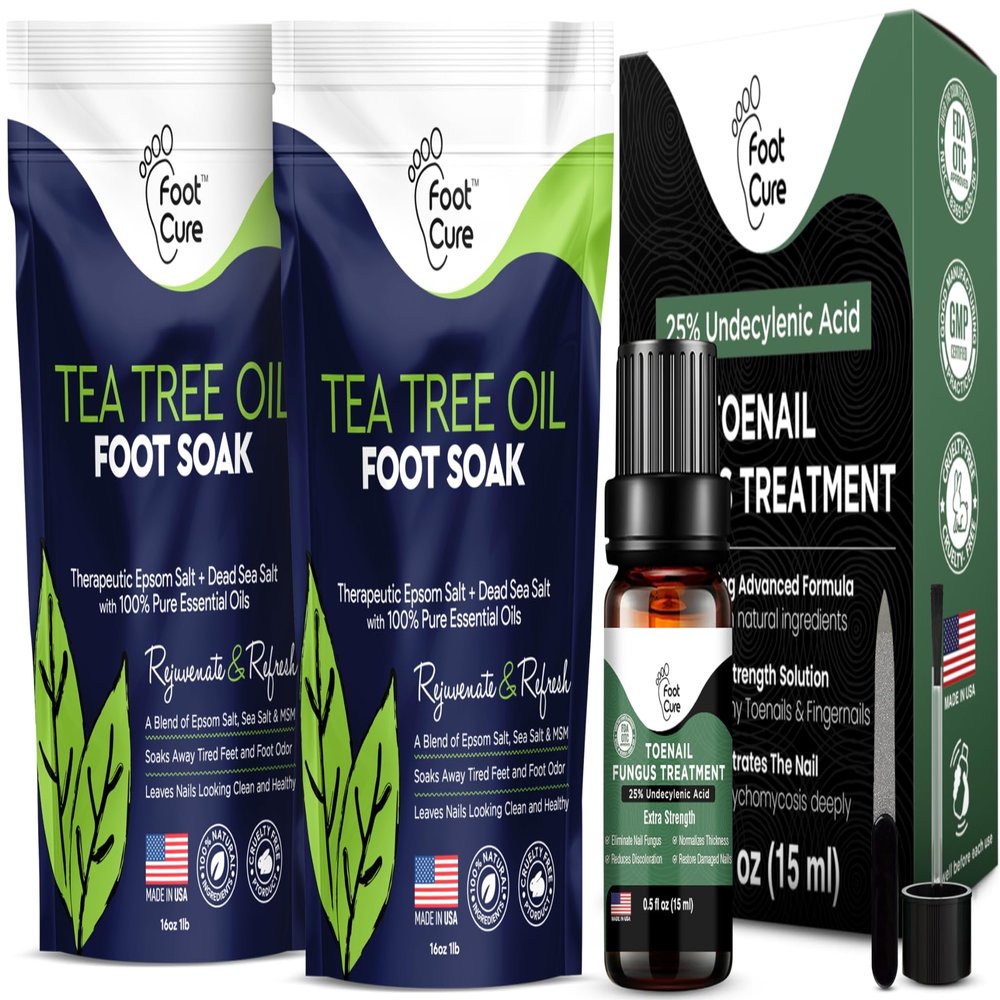 Tea Tree Oil Foot Soak with Epsom Salt - Best Toenail Fungus Treatment, Athletes Foot & Softens Calluses & Toenail Repair Solution