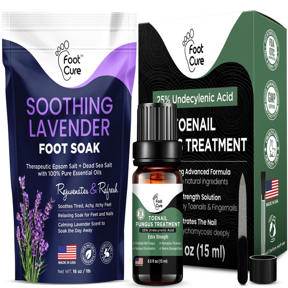Soothing Lavender Foot Soak with Epsom Salt - Best Toenail Treatment, & Softens Calluses - Soothes Sore & Tired Feet, Toenail Extra Strength Solution