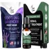 Soothing Lavender Foot Soak with Epsom Salt - Best Toenail Treatment, & Softens Calluses - Soothes Sore & Tired Feet, Toenail Extra Strength Solution view 1