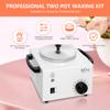 Professional Wax Warmer Single Pot Waxing Kit for Painless Hair Removal, Women Men Portable Wax Heater Machine with Adjustable Temperature Set, 50pcs Sticks, 20pcs Protective Collars view 3