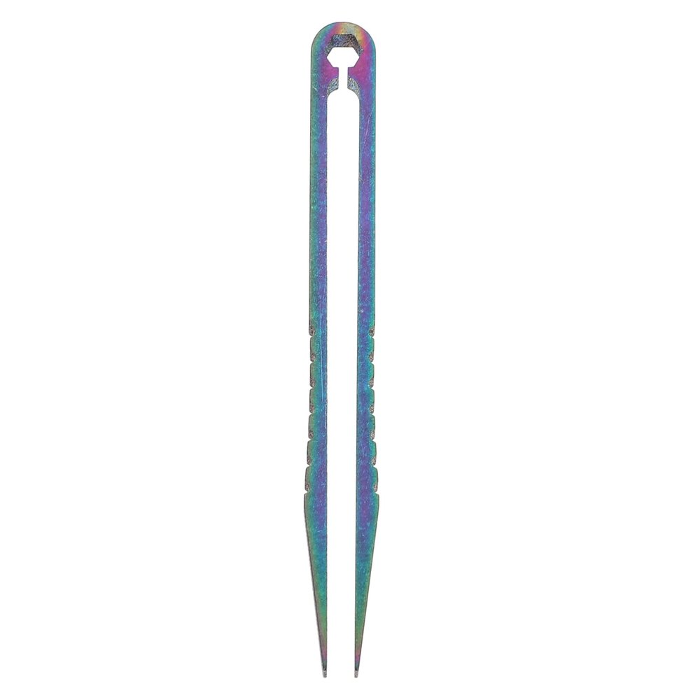 WHAMVOX 1pc Mini Titanium Alloy Tweezers Lightweight Outdoor Tool for Removal Cnc Machined Resistant Portable Design for Hiking and Camping Activities