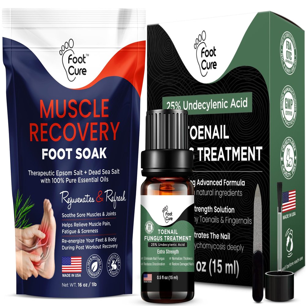 Muscle Relief Foot Soak with Epsom Salts - All Natural Salts for Post Workout Recovery Toenail Repair Solution Softens Calluses - Soothes Sore & Tired Feet, Foot Odor Scent, Spa Pedicure Made in USA