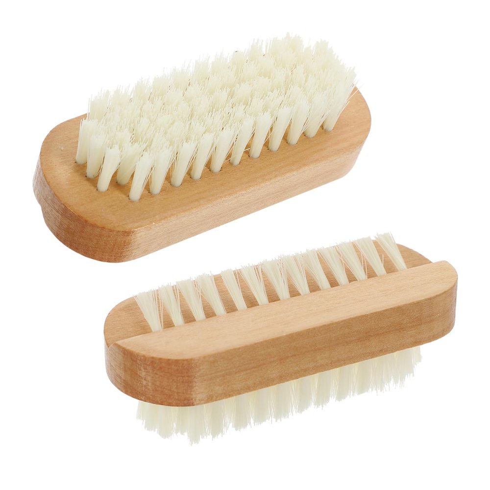 HAPINARY 2pcs Dual-sided Fingernail Brush for Men and Women Ergonomic Nail Scrub Cleaner with Angled Bristles for Thorough Nail and Hand Cleaning for Home and Salon Use
