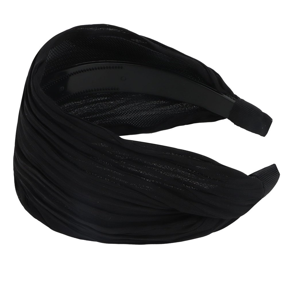 ACO-UINT Black Wide Headband for Women, Boho Headbands Thick Headbands with Teeth, Large Head Bands for Women's Hair Turban Hairbands Hair Accessories for Women