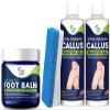 Callus Remover for Feet with Extra Strength Gel & Foot Pumice Stone Set - Easy Way to Remove Hard Calluses & Dead Skin & Tea Tree Oil Foot Balm/Moisturizer for Dry Cracked Feet view 1