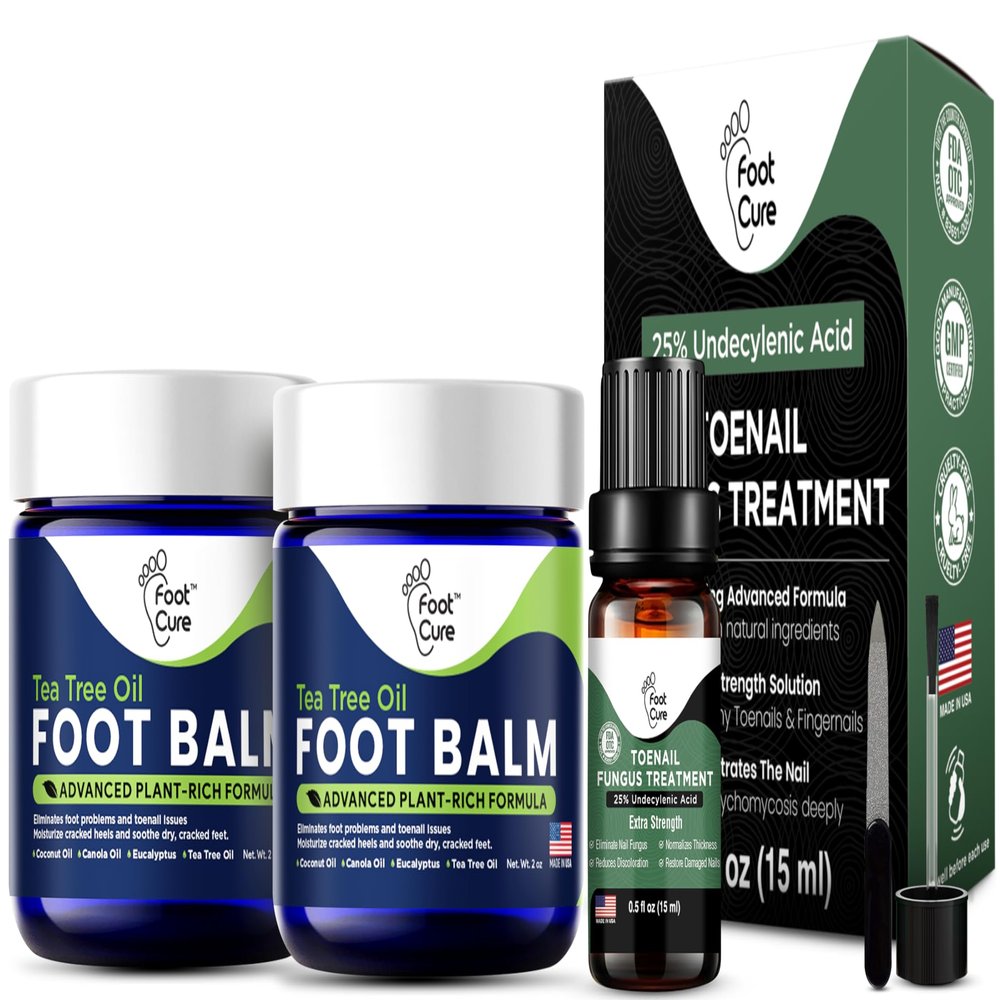 Tea Tree Oil Foot Balm - Foot Moisturizer for Dry Cracked Feet - Instantly Hydrates & Soothes Irritated Skin & Athletes Foot - Best Foot Care for Women and Men - Made in USA & Toe Nail Repair Solution
