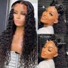 13x4 Deep Wave Lace Front Wigs, Human Hair for Black Women Glueless Curly Lace Frontal Wigs Human Hair Pre Plucked with Baby Hair for Daily Dress Cosplay Party,32in view 2