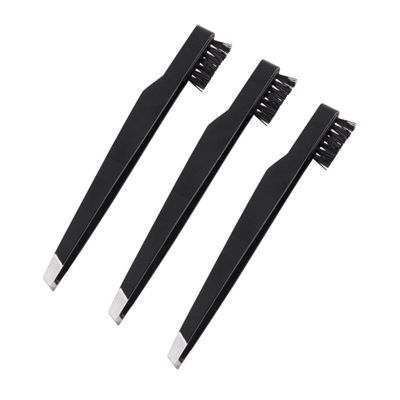 MAGICLULU 3pcs Carbon Steel Eyebrow Tweezers Portable Oblique Mouth Makeup Tool for Women Eyebrow Clamps for Precision Grooming and Facial Care Accessory Black