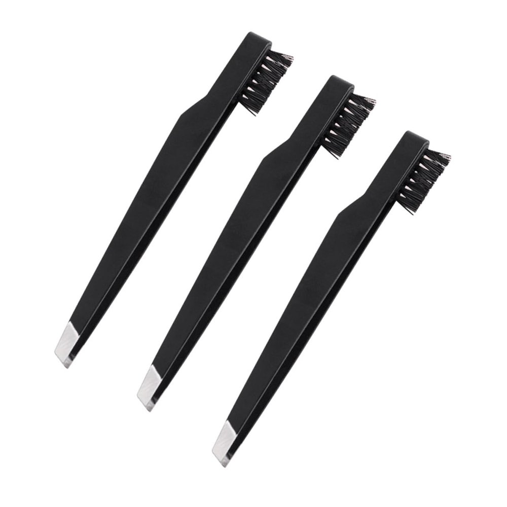 MAGICLULU 3pcs Carbon Steel Eyebrow Tweezers Portable Oblique Mouth Makeup Tool for Women Eyebrow Clamps for Precision Grooming and Facial Care Accessory Black