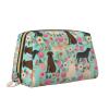 Xsovgoi Abrador Retriever Dog Flower Floral Leather Makeup Bag Organizer Travel Cosmetic Bag 6.7"X3"X4.3" view 2