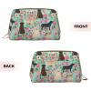 Xsovgoi Abrador Retriever Dog Flower Floral Leather Makeup Bag Organizer Travel Cosmetic Bag 6.7"X3"X4.3" view 3