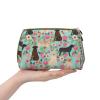 Xsovgoi Abrador Retriever Dog Flower Floral Leather Makeup Bag Organizer Travel Cosmetic Bag 6.7"X3"X4.3" view 4