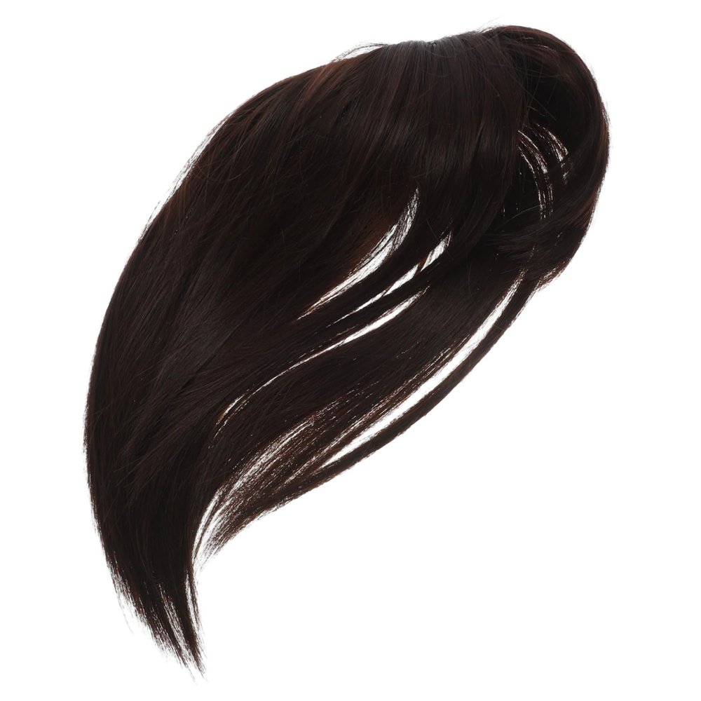 MERRYHAPY Hair Topper for Women with Thinning Hair Natural Look Synthetic Hairpiece with Thick Bangs Versatile Styling Deep Brown