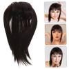 MERRYHAPY Hair Topper for Women with Thinning Hair Natural Look Synthetic Hairpiece with Thick Bangs Versatile Styling Deep Brown view 2