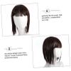 MERRYHAPY Hair Topper for Women with Thinning Hair Natural Look Synthetic Hairpiece with Thick Bangs Versatile Styling Deep Brown view 4