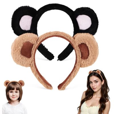 Baluue Bear Ear Headband Soft Brown Animal Ears for Adults Lightweight Comfortable Cosplay Party Makeup Accessory
