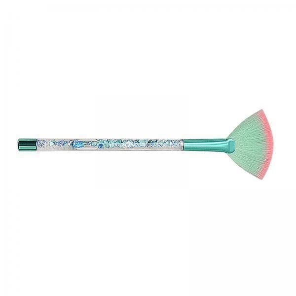 Almencla 2xFan Makeup Brush Blending Face Powder Brush Ergonomic Grip Convenient Handle Cheekbones Brush Makeup Loose Powder Brush Lady Women,