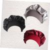 SHERCHPRY 3pcs Satin Sleep Cap for Women Chemo Caps Elastic Wide Bands Wine Lightweight and Hair for Comfortable Sleep view 3