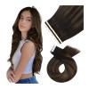 Tape in Hair Extensions Human Hair Balayage Darkest Brown Ombre Brown Tape Human Hair Extensions Brown Tape in Hair Extensions Real Human Hair Balayage Hair Extensions Tape on 14-24Inch Hair Extension view 1