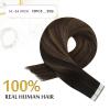Tape in Hair Extensions Human Hair Balayage Darkest Brown Ombre Brown Tape Human Hair Extensions Brown Tape in Hair Extensions Real Human Hair Balayage Hair Extensions Tape on 14-24Inch Hair Extension view 4