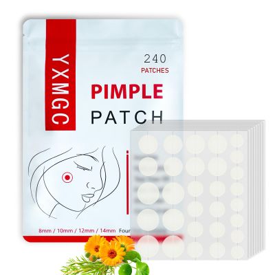 YXMGC Pimple Patches for Face  Hydrocolloid Acne Patches with Tea Tree Oil, Covers Zits, Pimples, and Blemishes on Face and Skin, Multi-Size Zit Patches (240 Patches)
