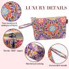 Gloppie Bohemian Makeup Bag - Travel Cosmetic Bag for Women | Small Zipper Makeup Pouch for Purse view 3