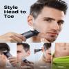 GLAKER Beard Trimmer for Men,Cordless Hair Trimmer,Electric Razor with Interchangeable Magnetic Attachments for Hair Body Facial Trimming,6 in 1 Men Gromming Kit with Storage Bag and Beard Bib Apron view 3